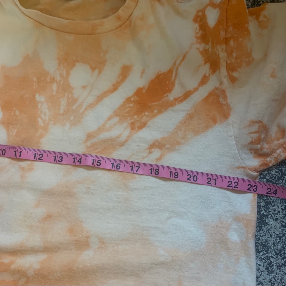 Custom Bleach Dyed Distressed Orange T-Shirt - Picture 5 of 7